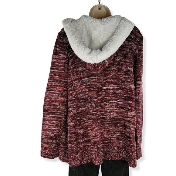 Crave Fame Burgundy open cardigan Medium - Picture 2 of 3